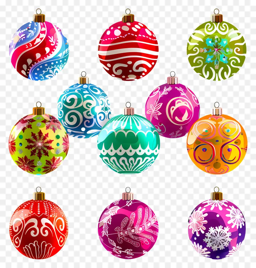 Boules Colorées De Noël，Décorations De Noël PNG