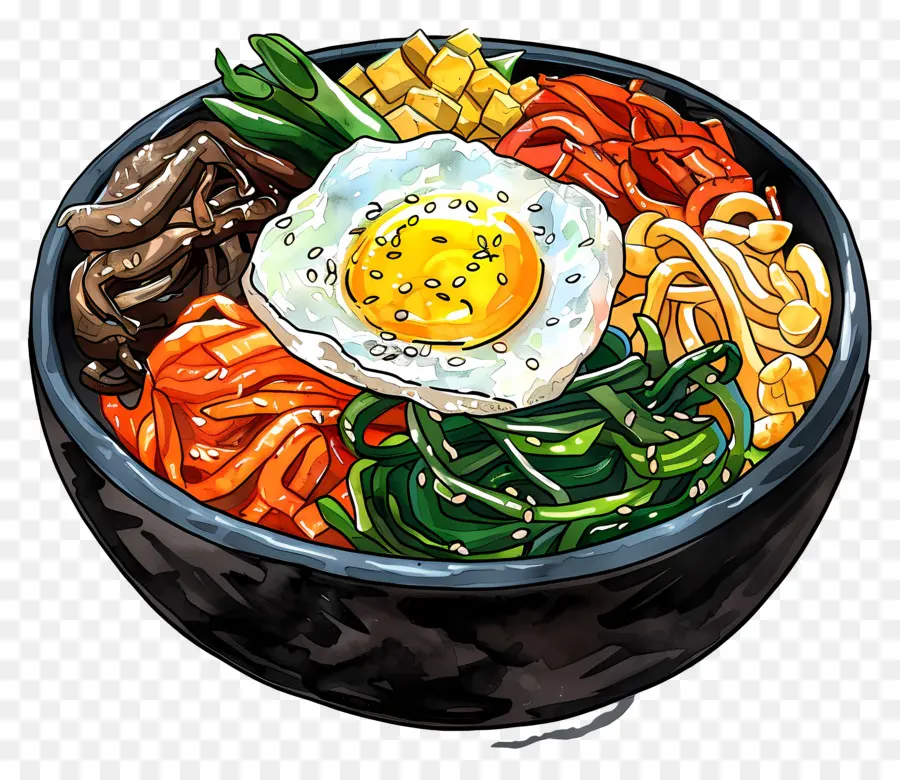 Bibimbap Coréen，Bibimbap PNG