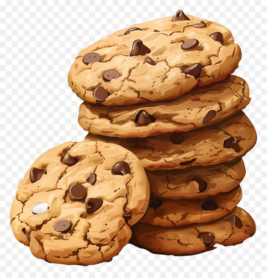 Pile De Cookies，Cookies Aux Pépites De Chocolat PNG