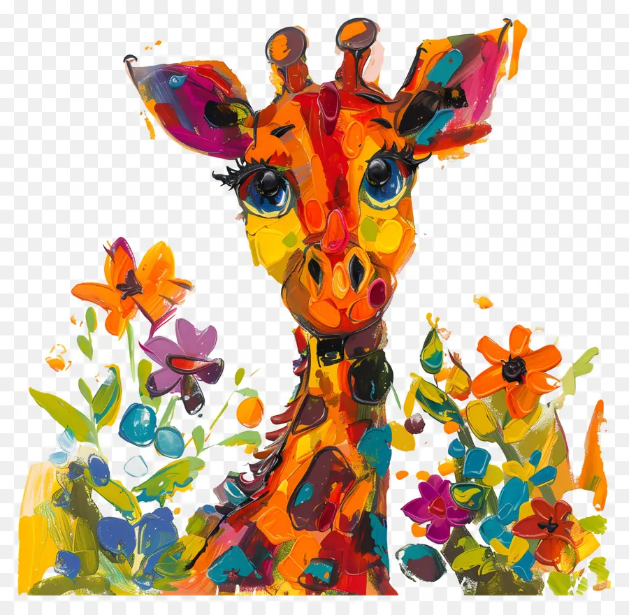 Girafe，Girafe Colorée PNG