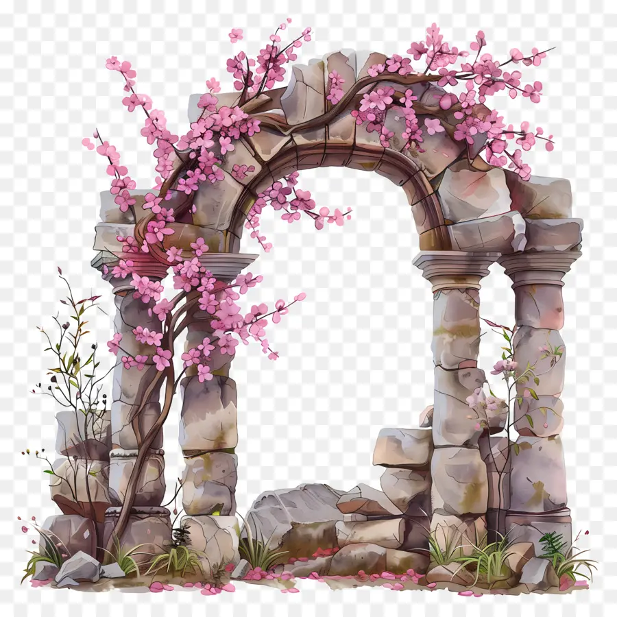 Arche De Fleurs Roses，Arche Fleurie PNG