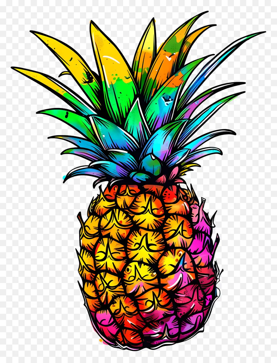 Ananas，Ananas Coloré PNG