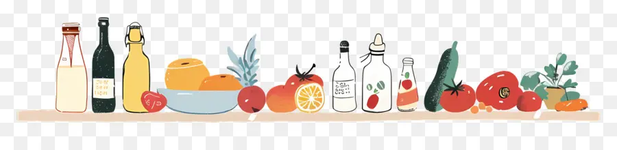 Fruits Et Légumes，Bouteilles Et Légumes PNG