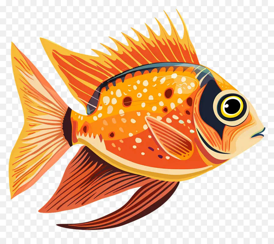 Poissons Tropicaux，Orange Poisson PNG