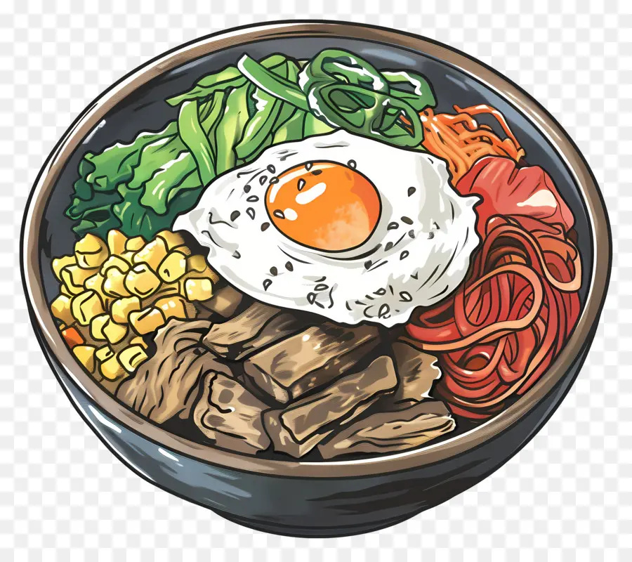 Bibimbap Coréen，Bibimbap PNG