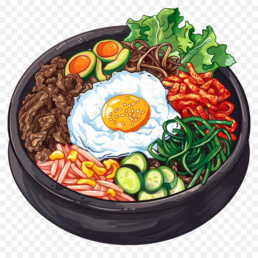 Bibimbap Coréen，Bibimbap PNG