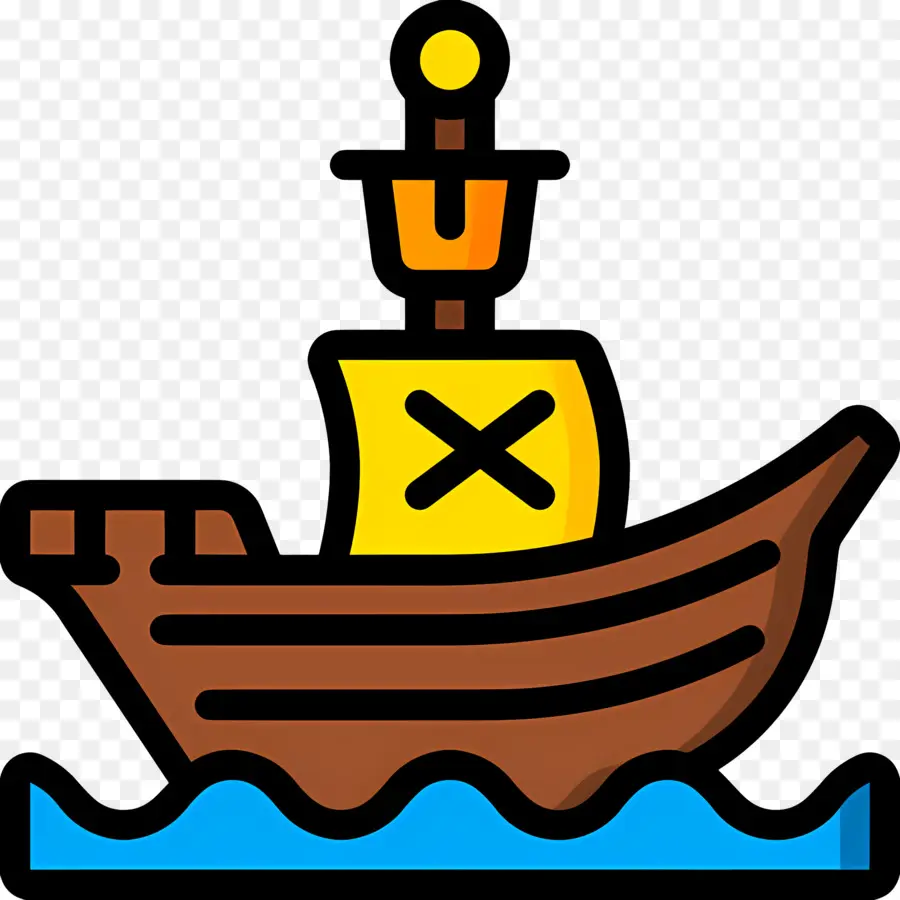 Bateau Pirate，Navire De Dessin Animé PNG