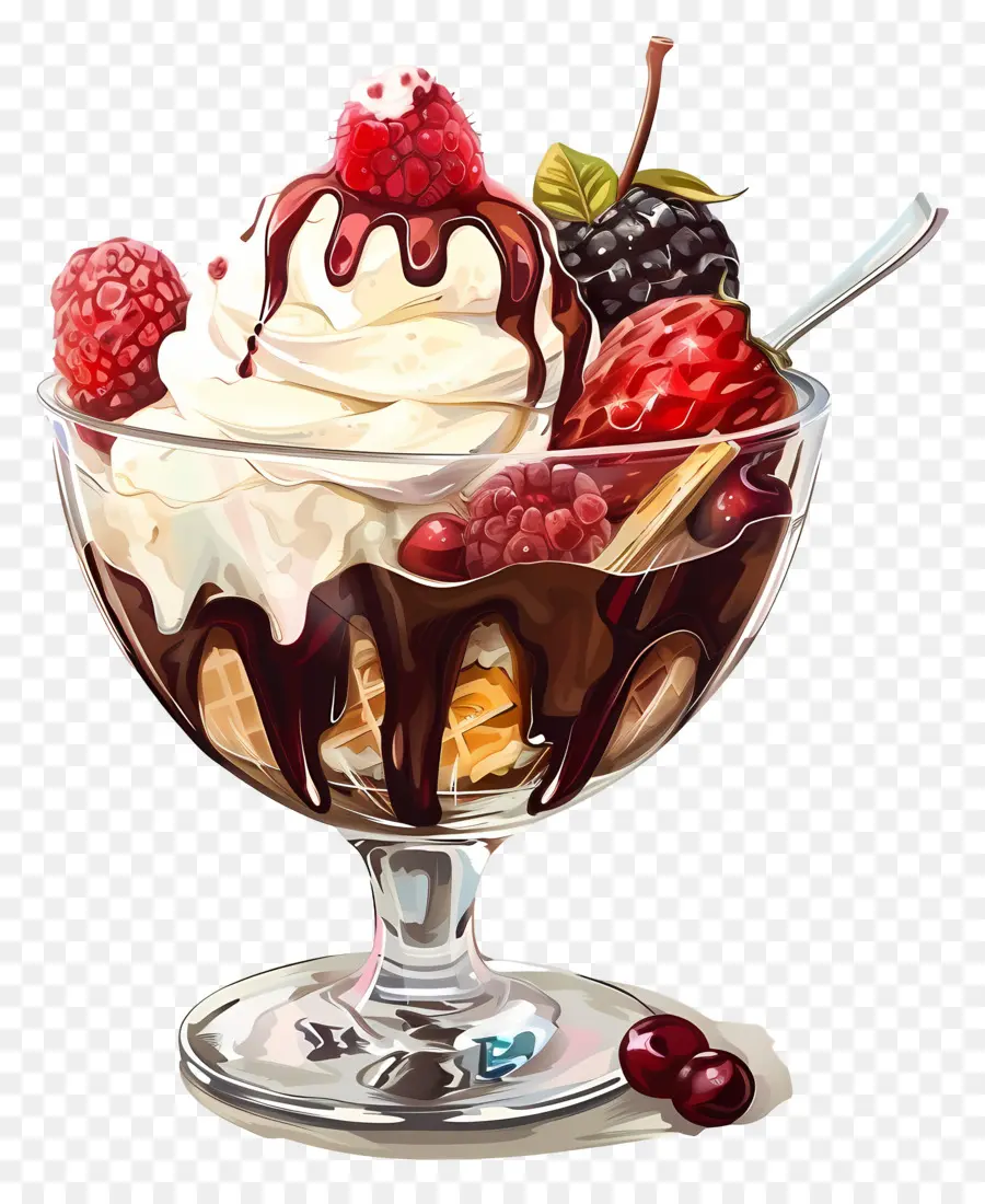 Crème Glacée Sundae，Sundae Au Chocolat PNG