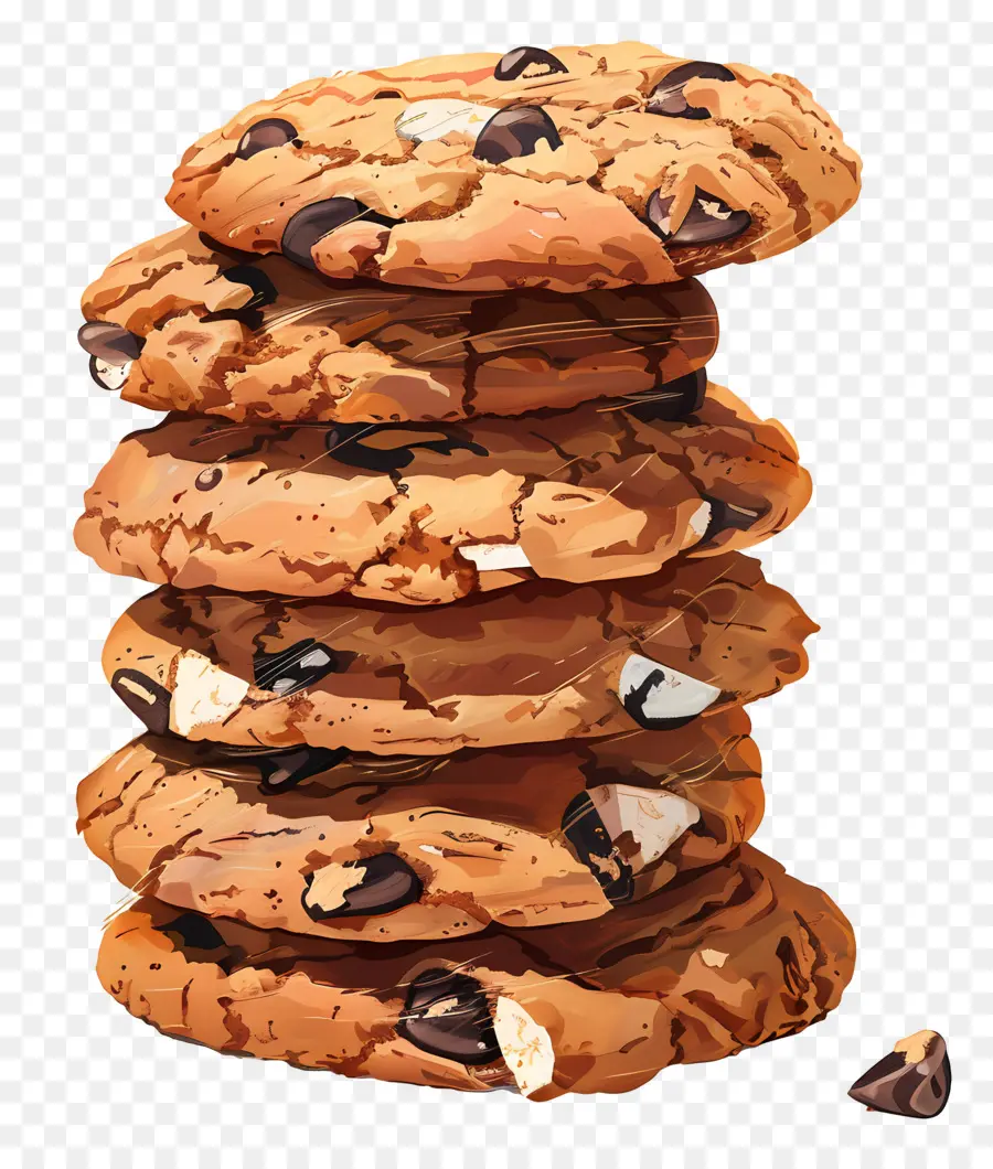 Pile De Biscuits，Biscuits Aux Pépites De Chocolat PNG