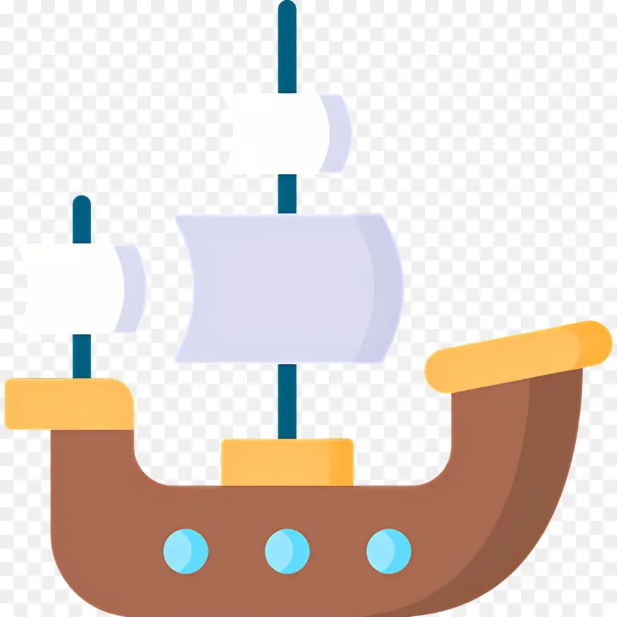 Bateau Pirate，Navire De Dessin Animé PNG