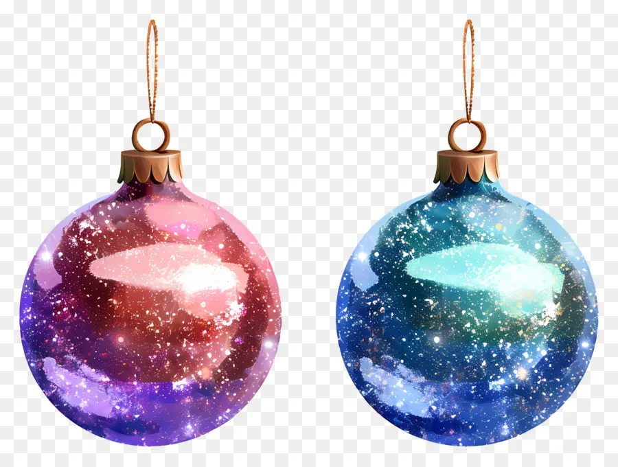 Boules à Paillettes，Ornements De Noël PNG