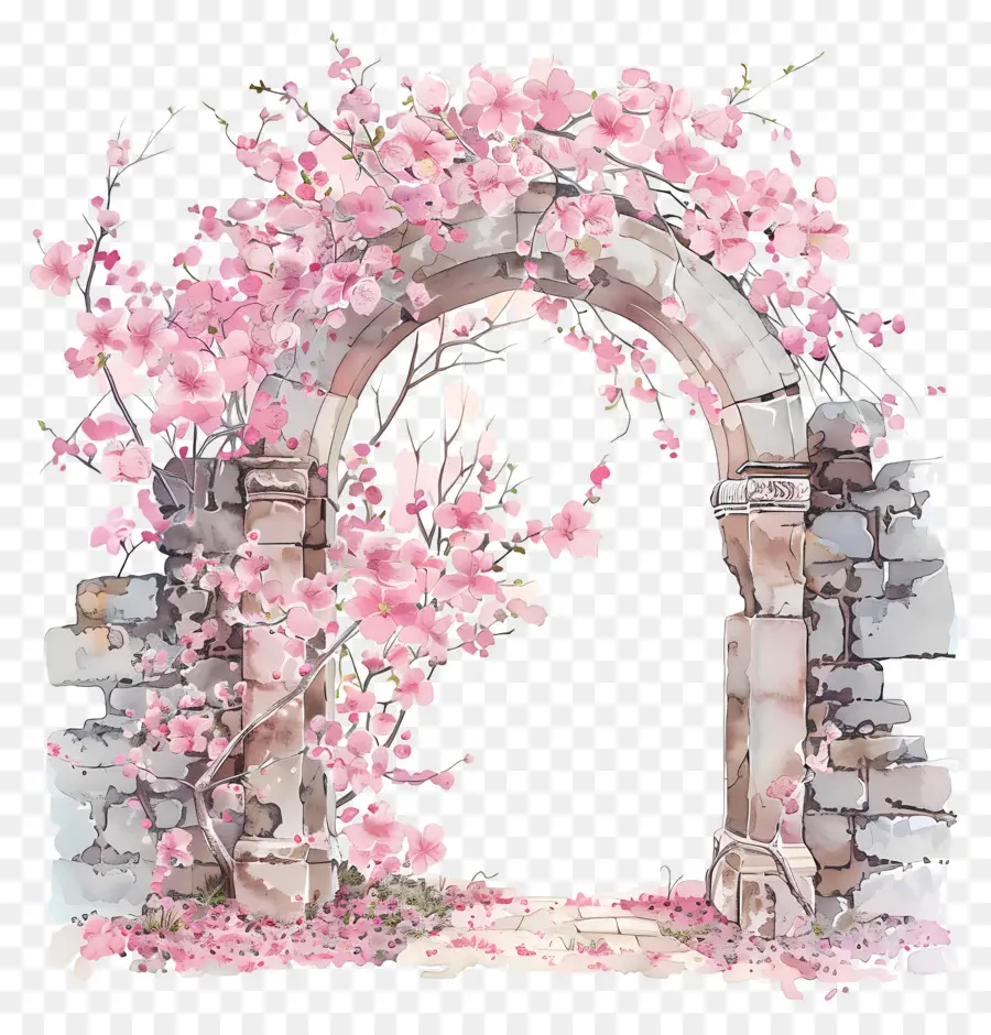 Arche De Fleurs Roses，Arche Fleurie PNG