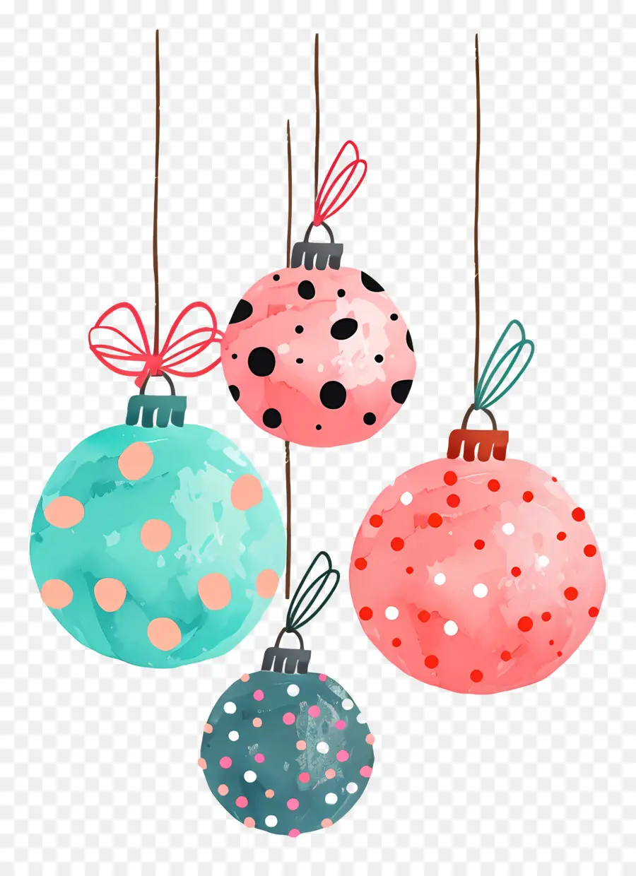 Boules De Noël，Ornements Colorés PNG