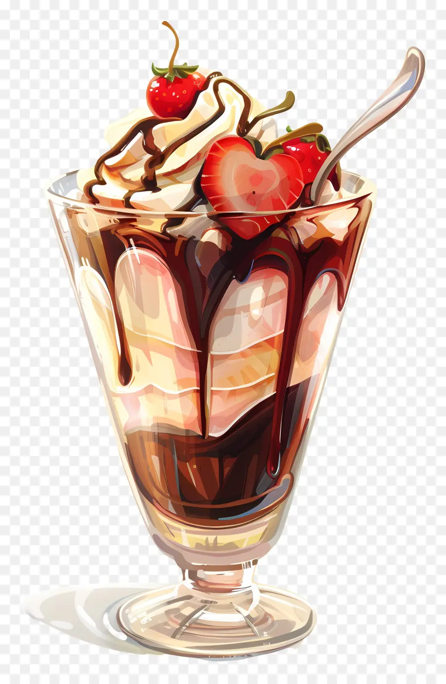 Crème Glacée Sundae，Mousse Au Chocolat PNG