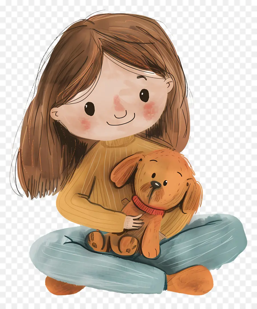 Fille Avec Un Chien，Fille Avec Un Chien Jouet PNG