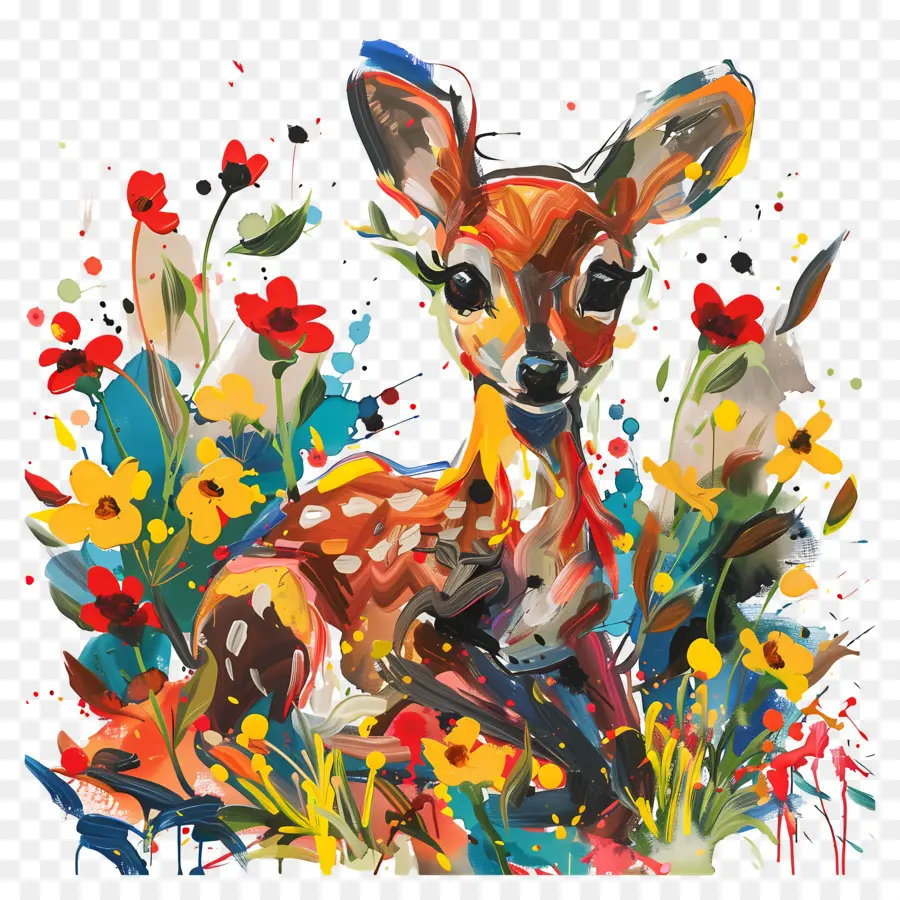 Cerf，Cerf Coloré PNG