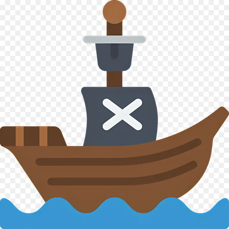 Bateau Pirate，Bateau Pirate Marron PNG