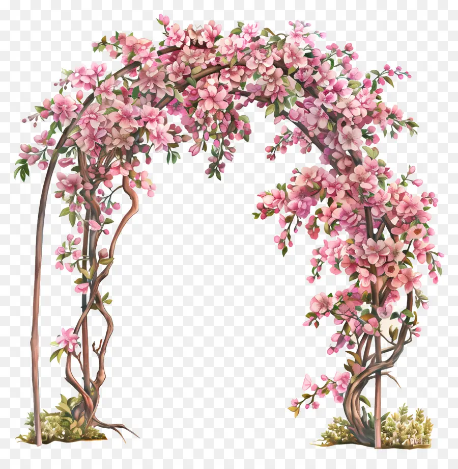 Arche De Fleurs Roses，Arche Fleurie PNG