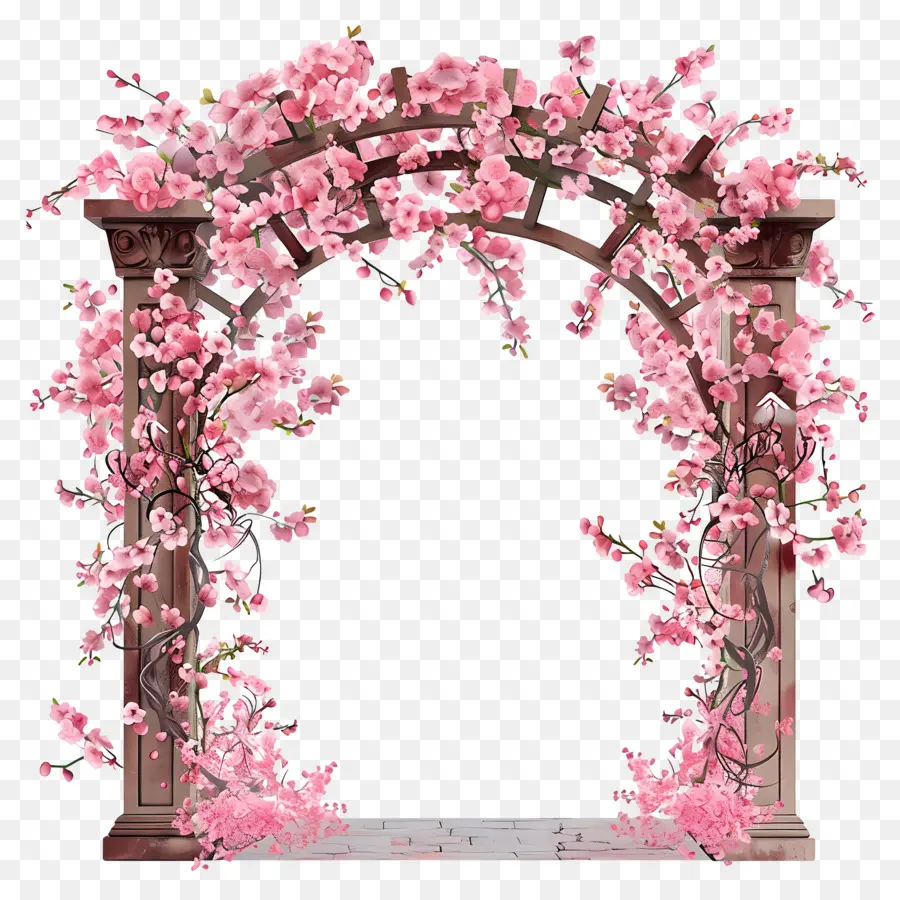 Arche De Fleurs Roses，Cambre PNG