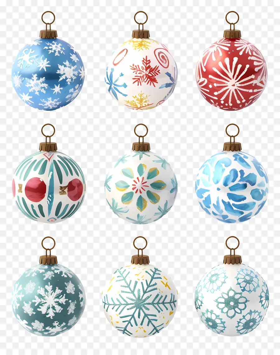 Boules De Flocon De Neige De Noël，Ornements De Noël PNG