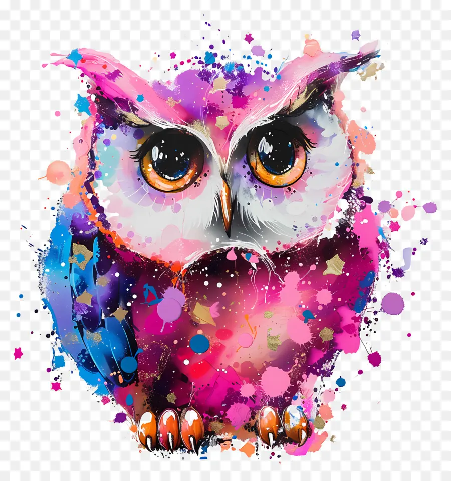 Hibou，Hibou Coloré PNG