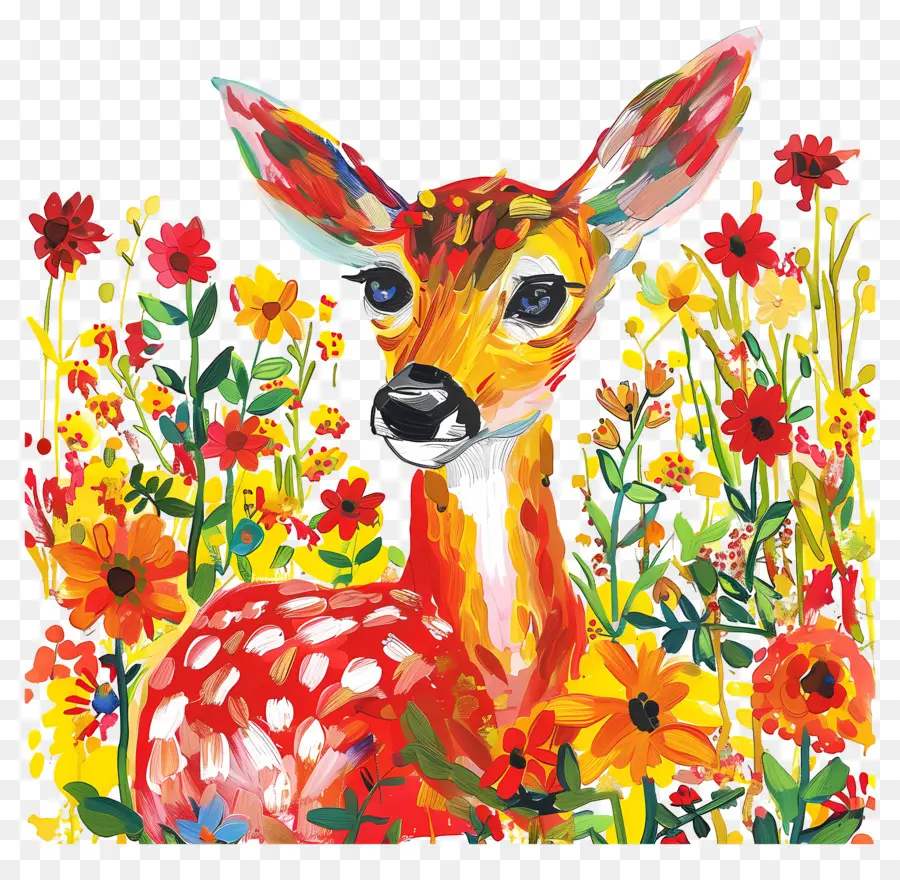 Cerf，Fleurs PNG