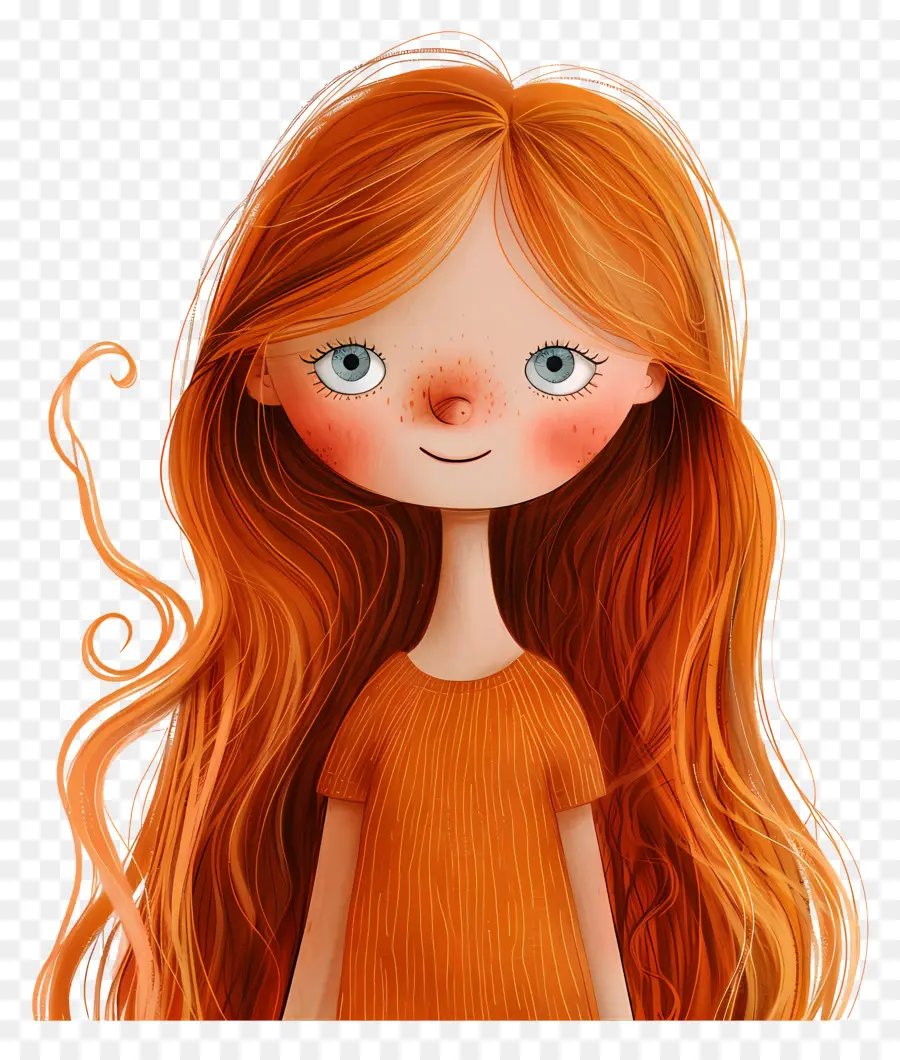 Fille Aux Cheveux Longs，Fille Aux Cheveux Roux PNG