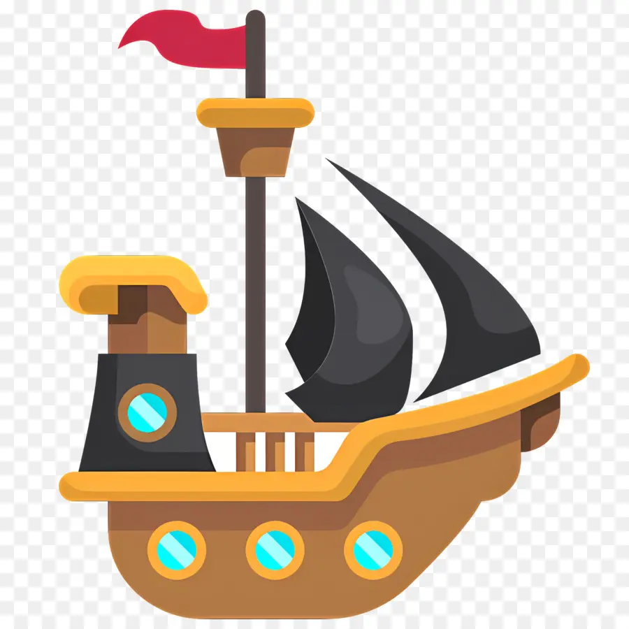 Bateau Pirate，Bateau Pirate De Dessin Animé PNG