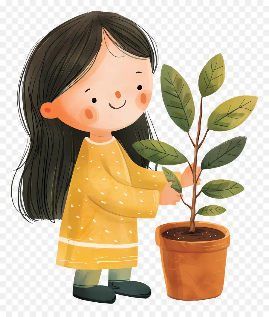 Fille Avec Des Plantes，Plante PNG