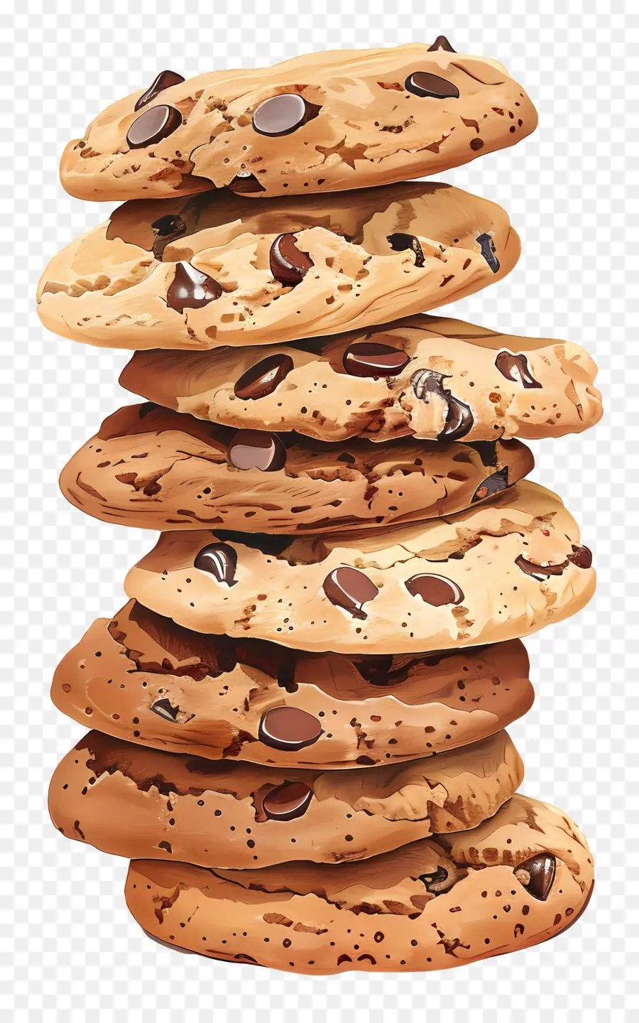 Pile De Cookies，Cookies Aux Pépites De Chocolat PNG