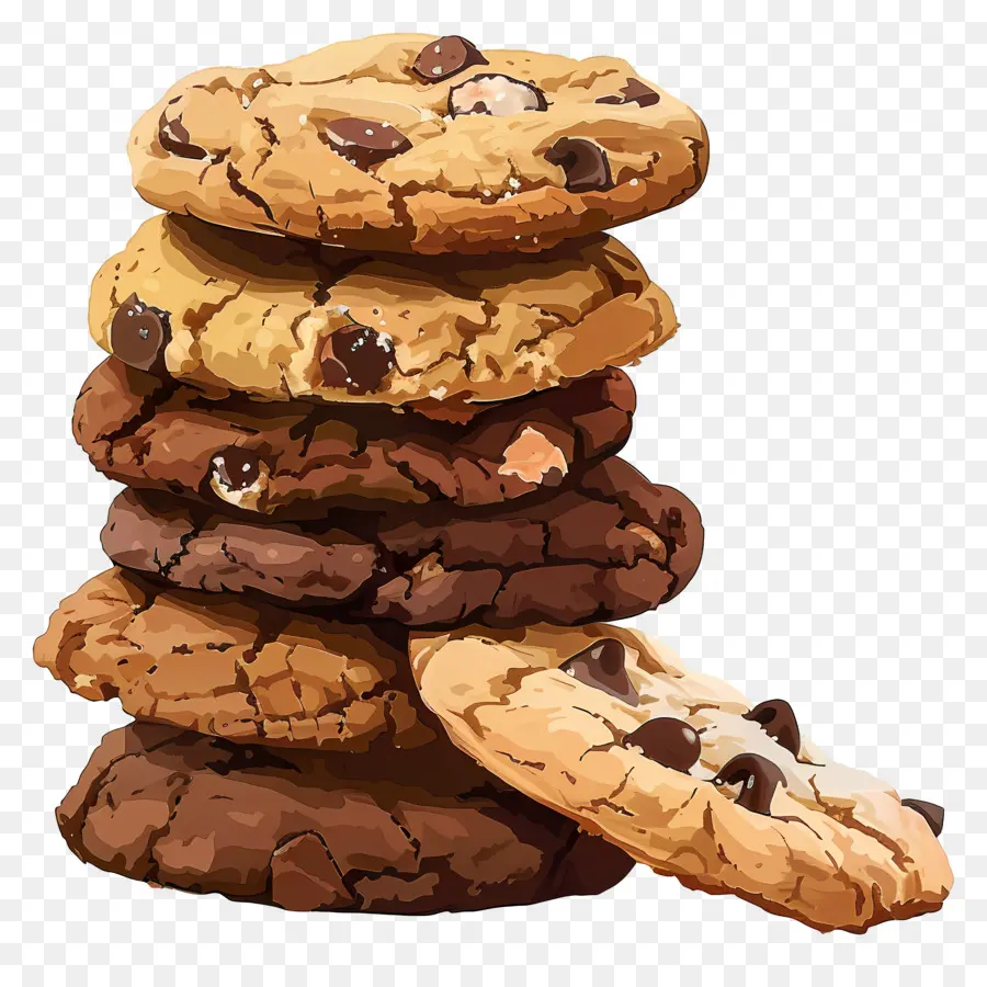 Pile De Biscuits，Biscuits Aux Pépites De Chocolat PNG