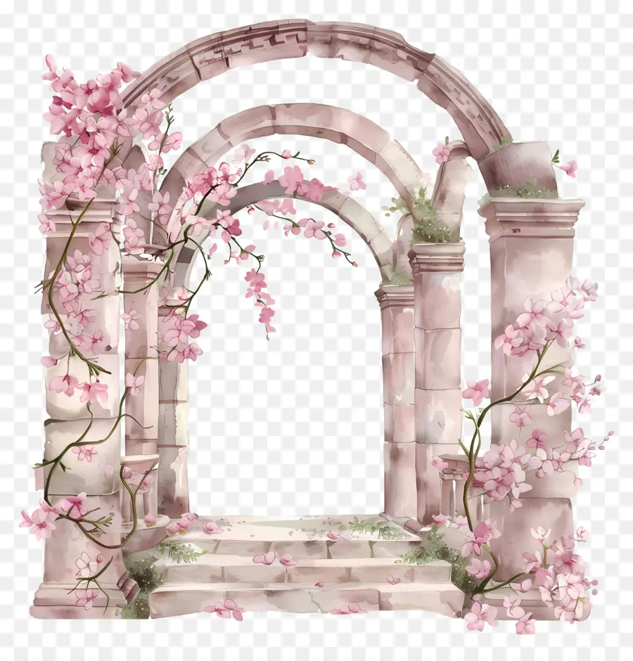 Arche De Fleurs Roses，Arche Fleurie PNG