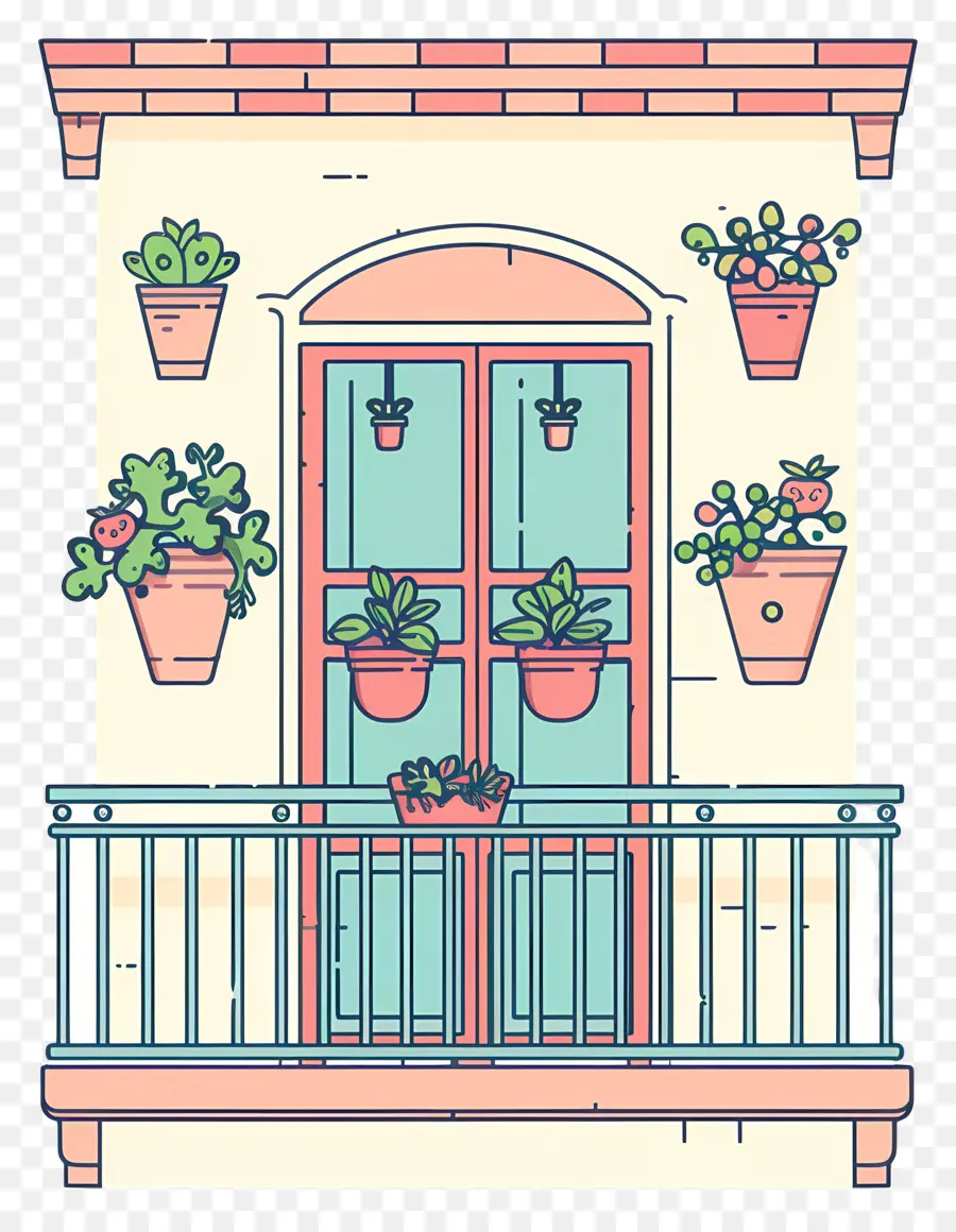 Balcon，Balcon Avec Des Plantes PNG