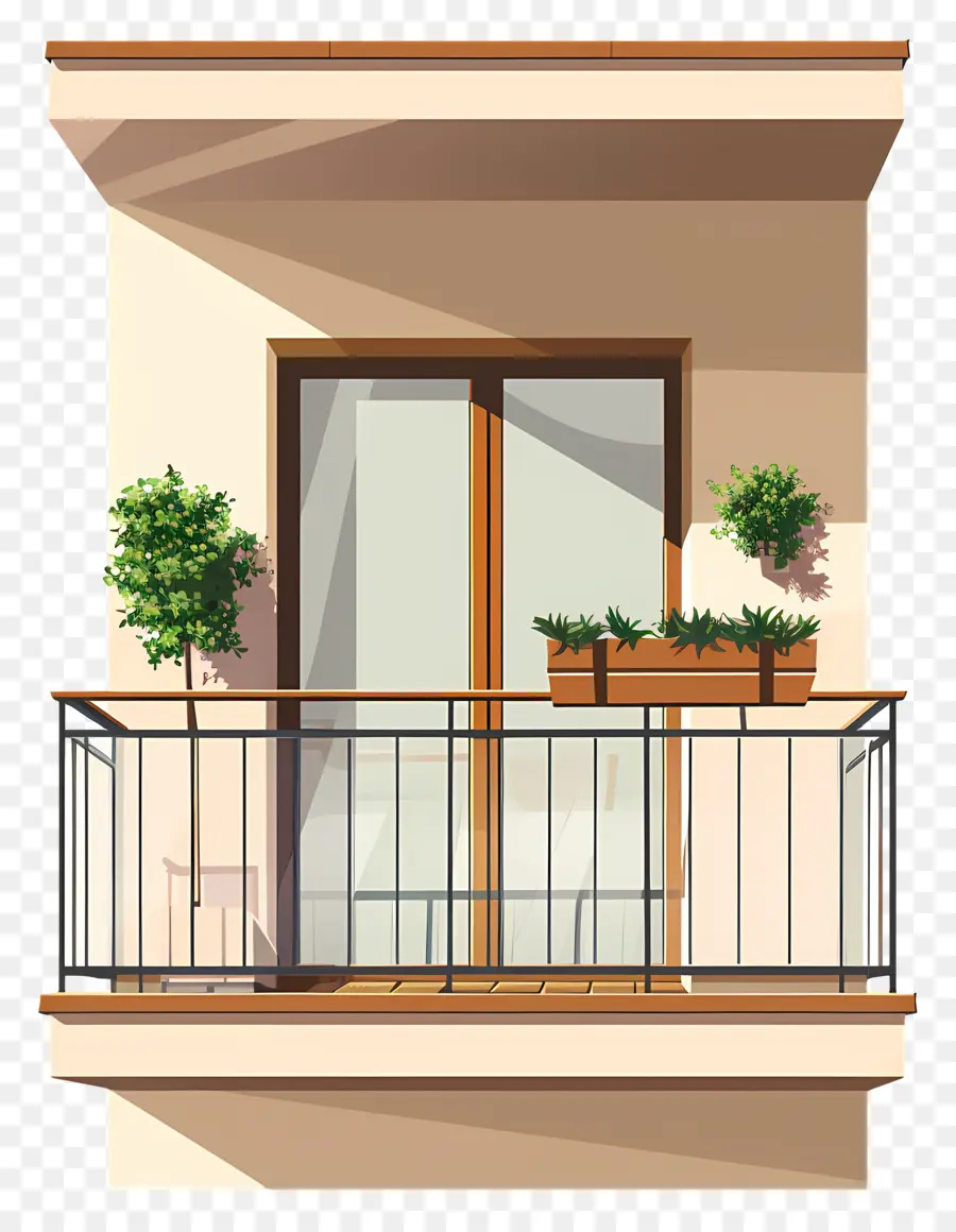 Balcon，Balcon Avec Plantes PNG