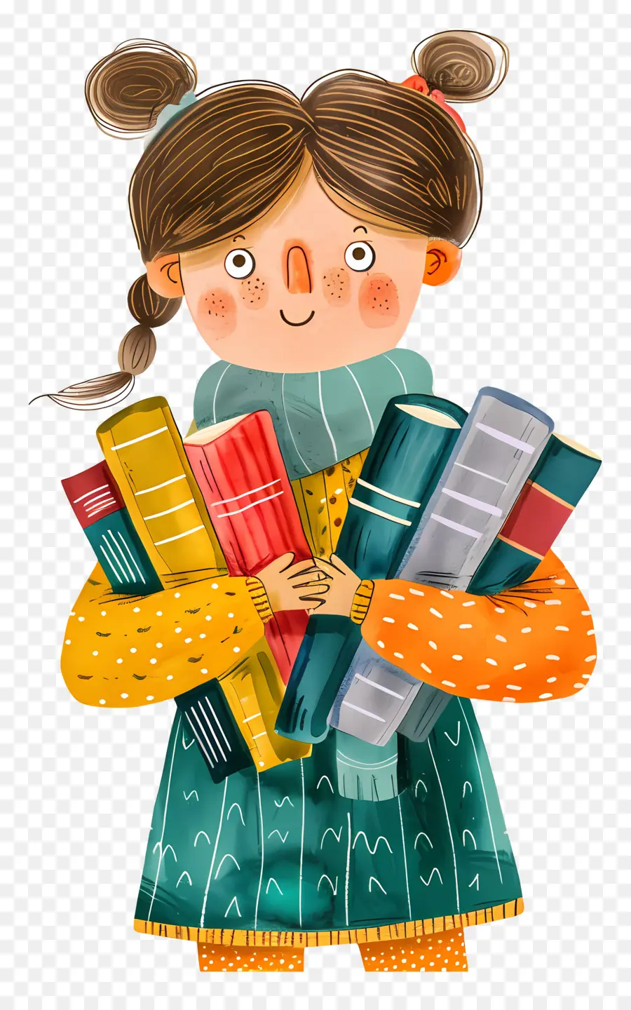 Fille Tenant Des Livres，Fille Avec Des Livres PNG