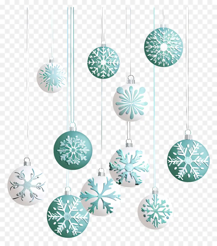 Boules De Flocons De Neige De Noël，Des Décorations De Noël PNG