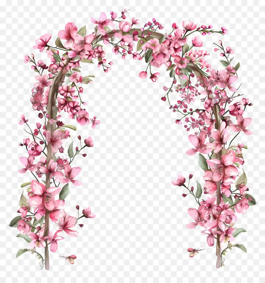 Arche De Fleurs Roses，Fleurir PNG