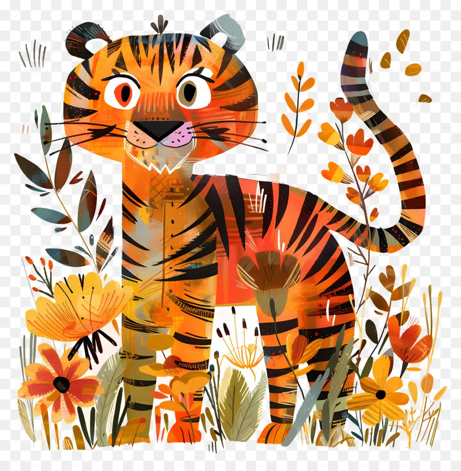 Tigre，Fleurs PNG