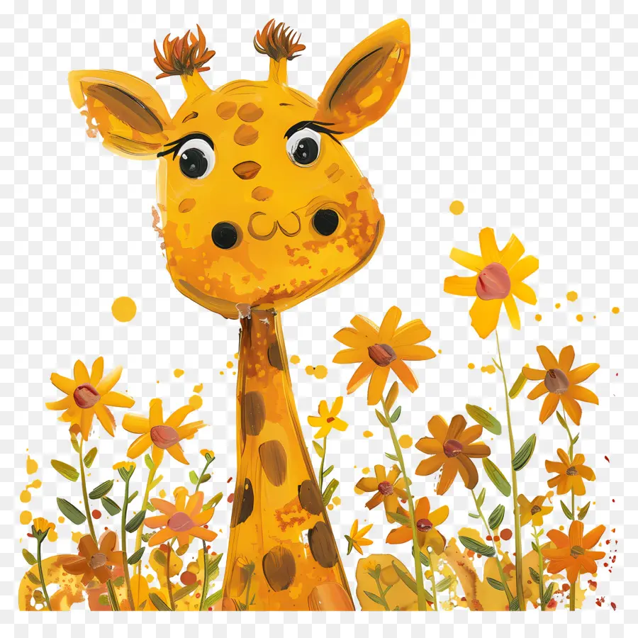 Girafe，Fleurs PNG