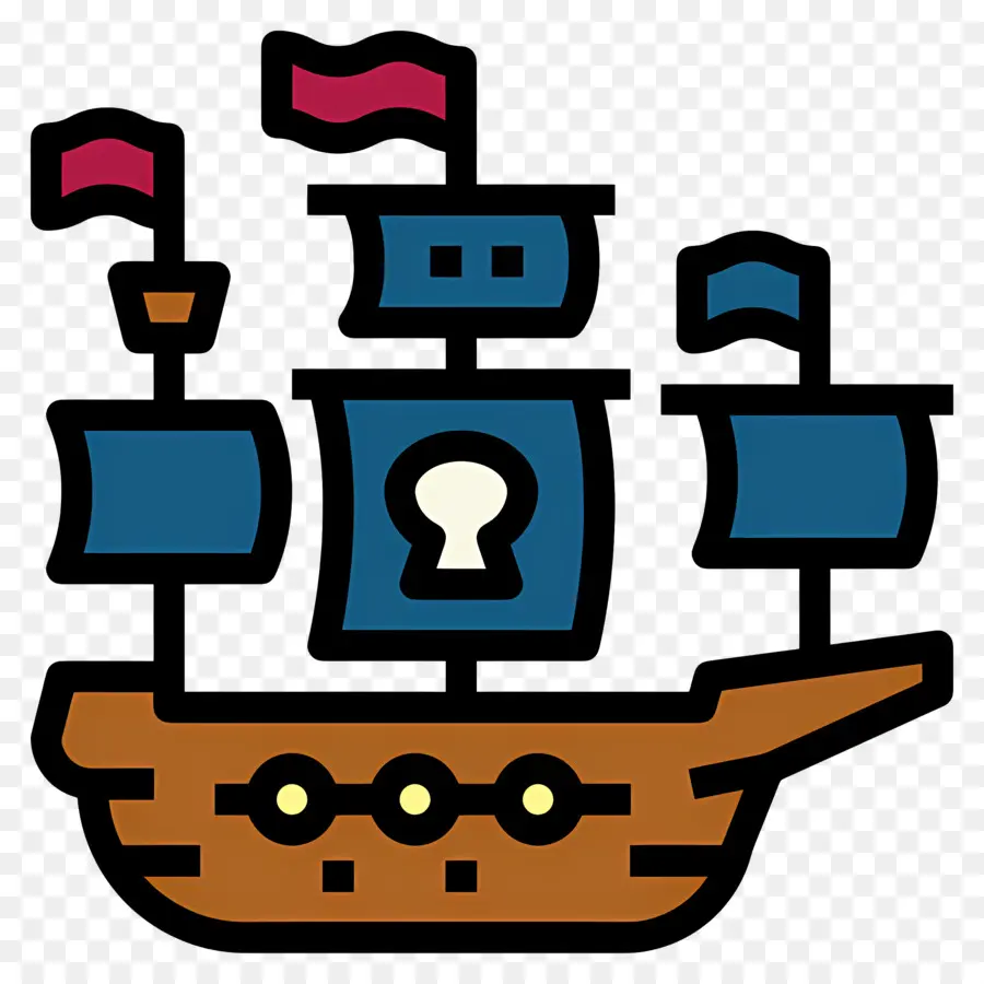 Bateau De Pirate，Les Voiles PNG