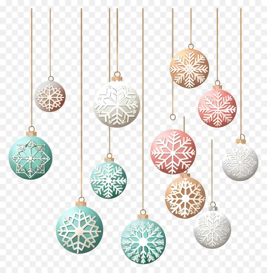 Boules De Flocon De Neige De Noël，Ornements Suspendus PNG