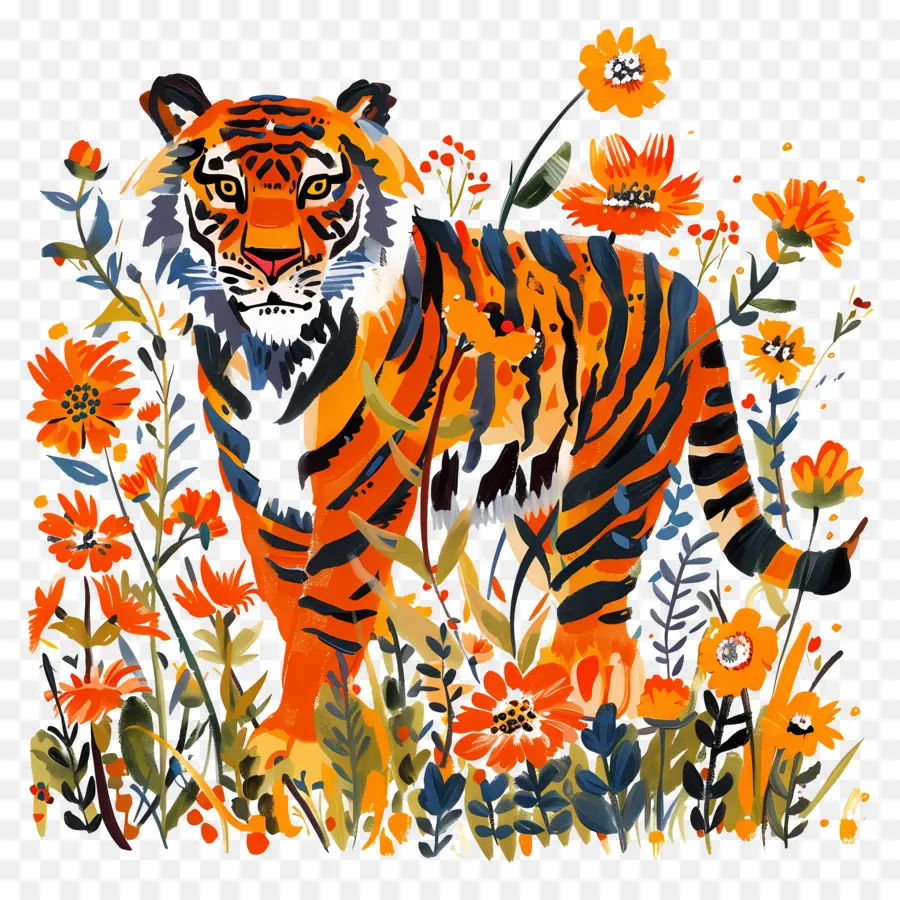 Tigre，Fleurs PNG