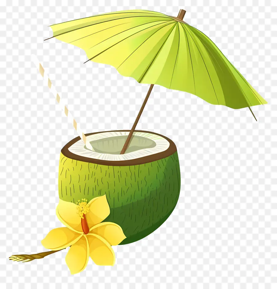 Boisson à La Noix De Coco，Parapluie PNG