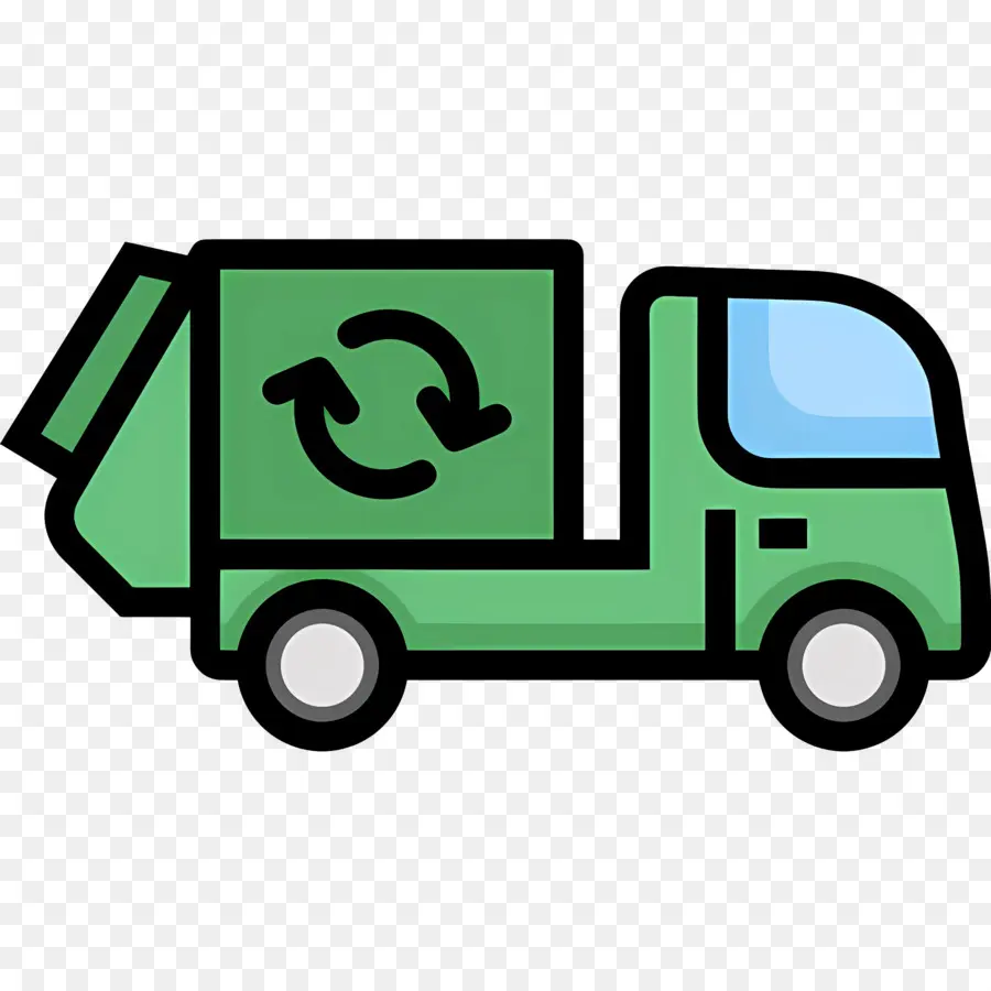 Recycler La Voiture，Camion De Recyclage PNG