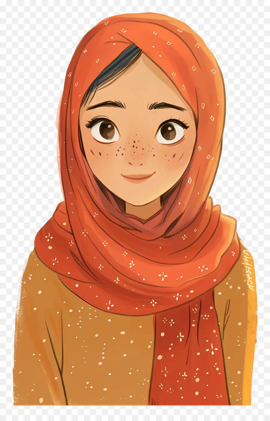 Fille Hijab，Fille En écharpe Jaune PNG