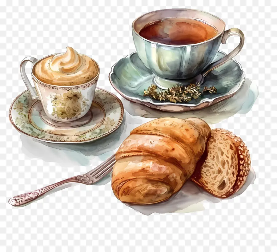 Thé Et Pain，Petit Déjeuner PNG