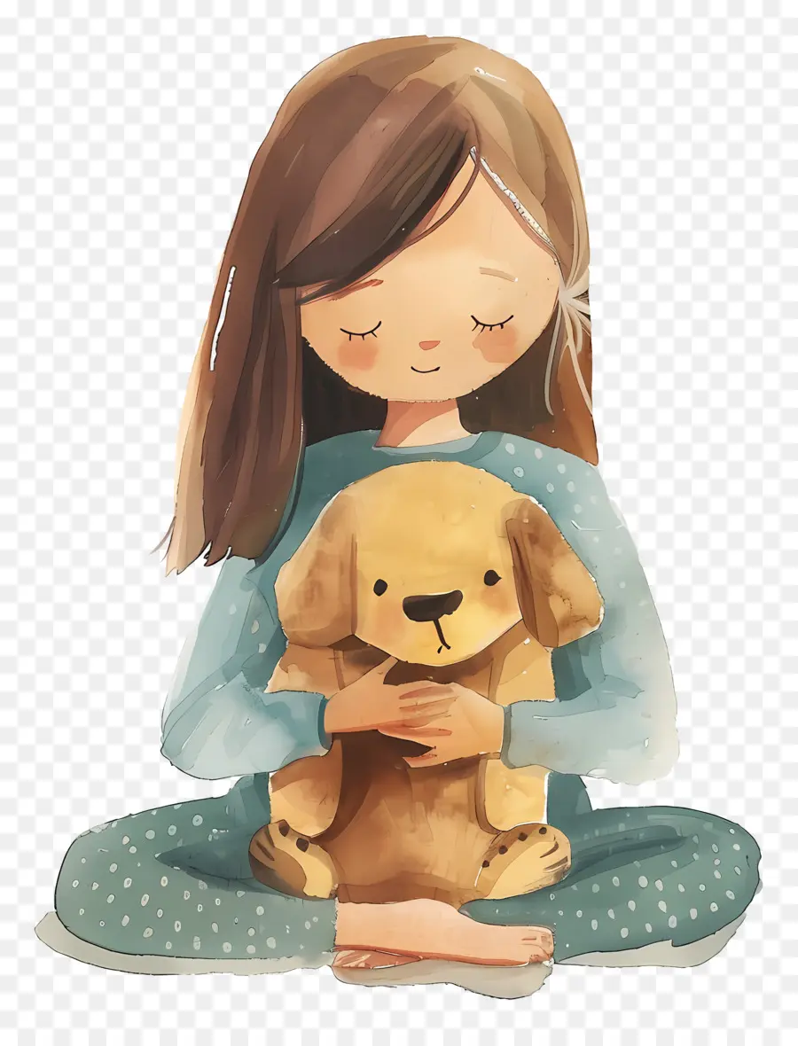 Fille Avec Un Chien，Peluche Fille Avec Chien PNG