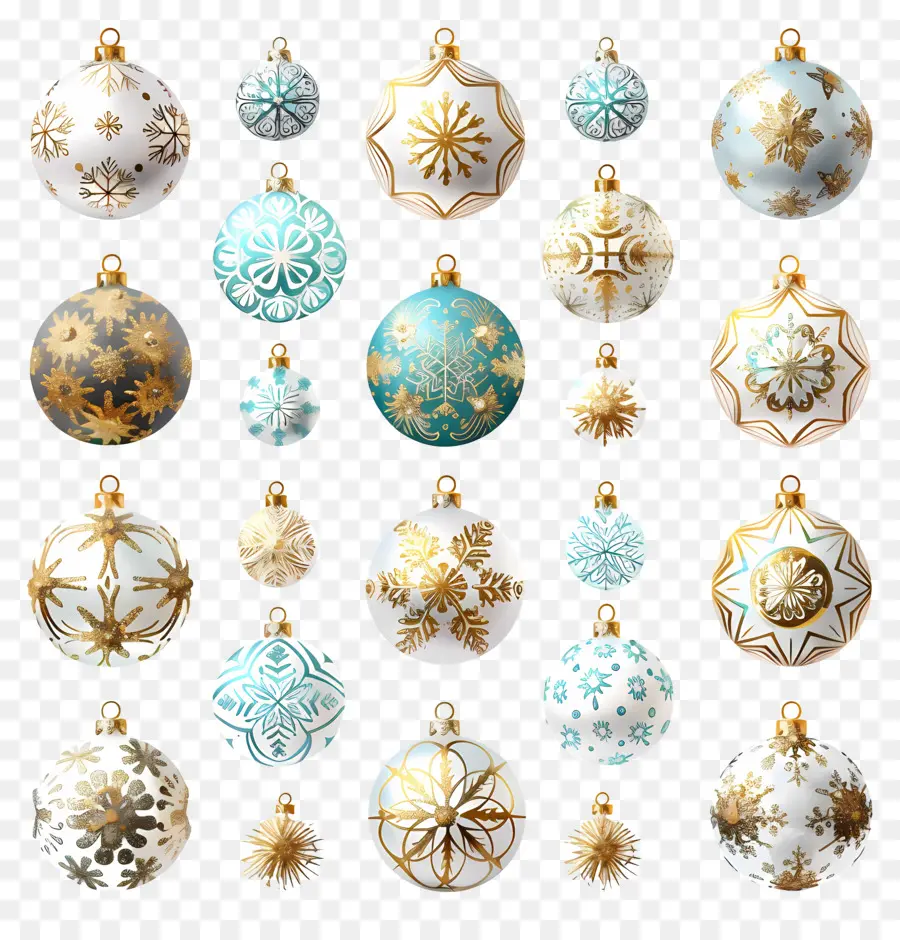 Boules De Flocon De Neige De Noël，Décorations De Noël PNG