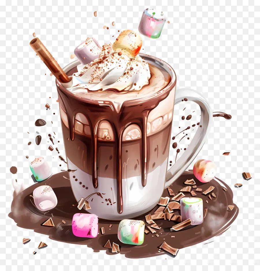 Chocolat Chaud Aux Guimauves，Chocolat Chaud PNG