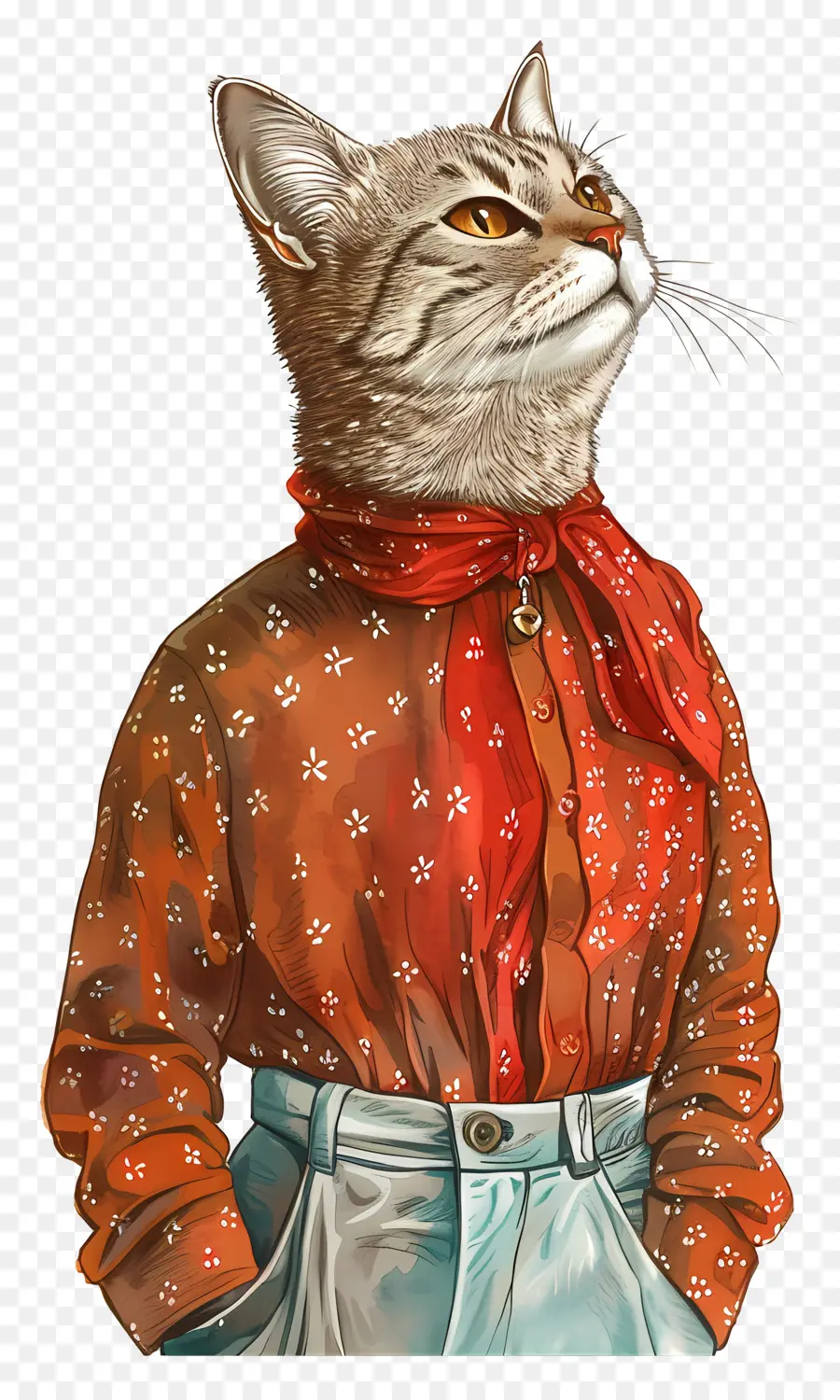 Chat De Dessin Animé，Chat Dans Les Vêtements PNG